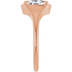 10K Rose Gold 8x6 mm Elongated Cushion Ring Mounting – image 7