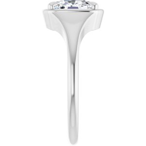 Sterling Silver 8x6 mm Elongated Cushion Ring Mounting – image 7