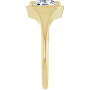 10K Yellow Gold 8x6 mm Elongated Cushion Ring Mounting – image 7