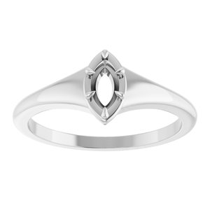 Continuum Sterling Silver 6x3 mm Marquise Ring Mounting – image 6