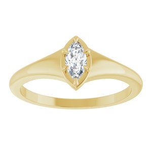 18K Yellow Gold 6x3 mm Marquise Ring Mounting – image 5