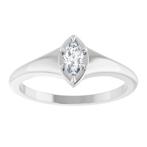 Continuum Sterling Silver 6x3 mm Marquise Ring Mounting – image 5