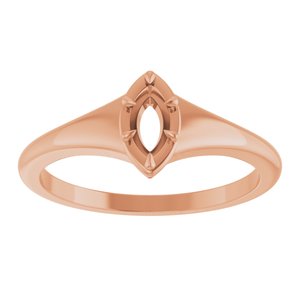 10K Rose Gold 6x3 mm Marquise Ring Mounting – image 6