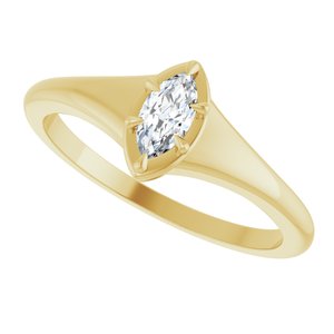 18K Yellow Gold 6x3 mm Marquise Ring Mounting – image 8