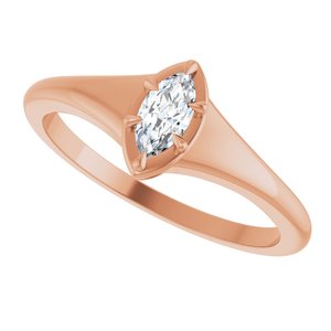 18K Rose Gold 6x3 mm Marquise Ring Mounting – image 8