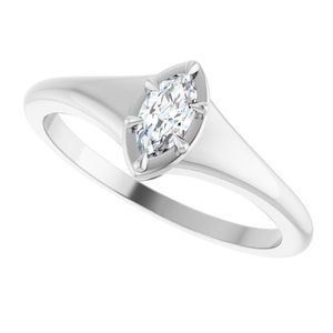 Continuum Sterling Silver 6x3 mm Marquise Ring Mounting – image 8