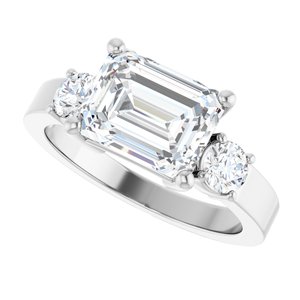 Continuum Sterling Silver 9x7 mm Emerald Ring Mounting – image 8