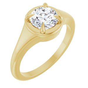 18K Yellow Gold 6.5 mm Round Ring Mounting