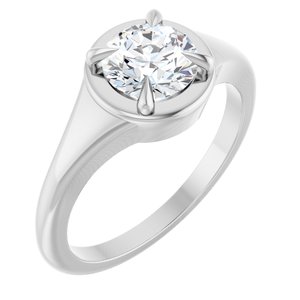 Continuum Sterling Silver 6.5 mm Round Ring Mounting