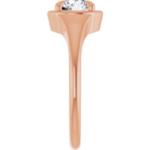 14K Rose Gold 6.5 mm Round Ring Mounting – image 7
