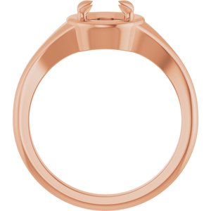 10K Rose Gold 6.5 mm Round Ring Mounting – image 4