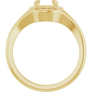 14K Yellow Gold 6.5 mm Round Ring Mounting – image 4