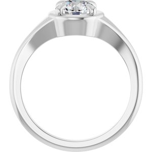 14K X1 White Gold 6.5 mm Round Ring Mounting – image 3