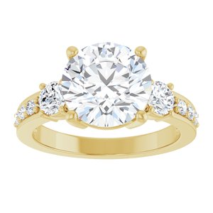14K Yellow Gold 9.4 mm Round Ring Mounting – image 5