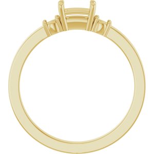 18K Yellow Gold 5x3 mm Emerald Ring Mounting – image 4