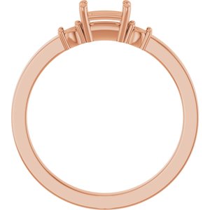 10K Rose Gold 5x3 mm Emerald Ring Mounting – image 4