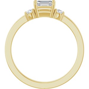 18K Yellow Gold 5x3 mm Emerald Ring Mounting – image 3