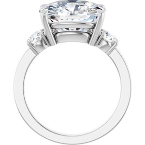 Sterling Silver 12x10 mm Elongated Cushion Ring Mounting – image 3