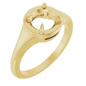 10K Yellow Gold 7 mm Round Ring Mounting – image 2