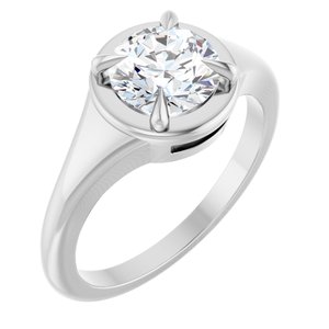 Continuum Sterling Silver 7 mm Round Ring Mounting