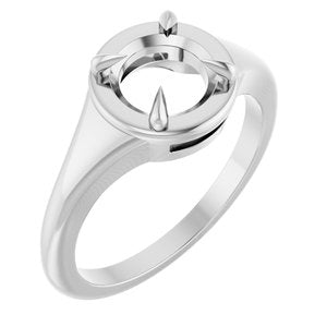 Sterling Silver 7 mm Round Ring Mounting – image 2