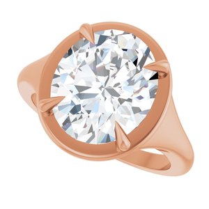 10K Rose Gold 12x10 mm Oval Ring Mounting – image 8