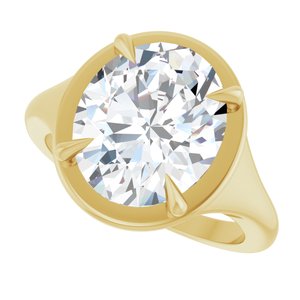 18K Yellow Gold 12x10 mm Oval Ring Mounting – image 8