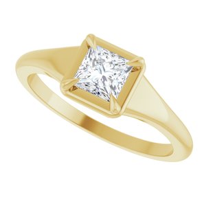 14K Yellow Gold 4.5x4.5 mm Square Ring Mounting – image 8
