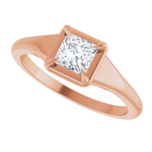 14K Rose Gold 4.5x4.5 mm Square Ring Mounting – image 8
