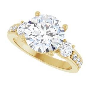 18K Yellow Gold 9.4 mm Round Ring Mounting – image 8