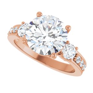 14K Rose Gold 9.4 mm Round Ring Mounting – image 8