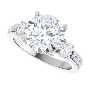 Sterling Silver 9.4 mm Round Ring Mounting – image 8