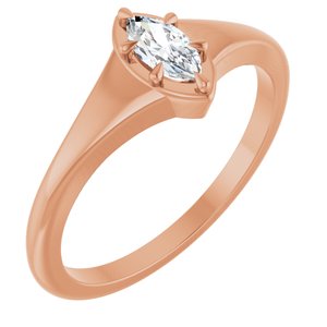 14K Rose Gold 6x3 mm Marquise Ring Mounting