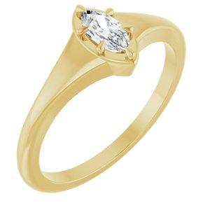 10K Yellow Gold 6x3 mm Marquise Ring Mounting