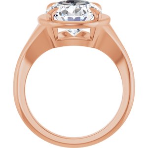 14K Rose Gold 12x10 mm Oval Ring Mounting – image 3