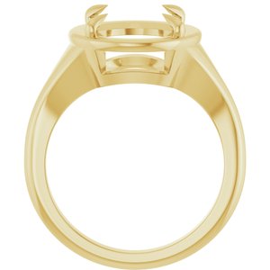 14K Yellow Gold 12x10 mm Oval Ring Mounting – image 4