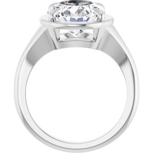 18K White Gold 12x10 mm Oval Ring Mounting – image 3