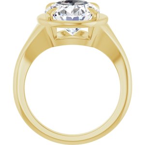 10K Yellow Gold 12x10 mm Oval Ring Mounting – image 3