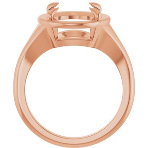 14K Rose Gold 12x10 mm Oval Ring Mounting – image 4
