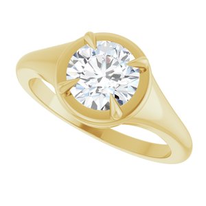 10K Yellow Gold 7 mm Round Ring Mounting – image 8
