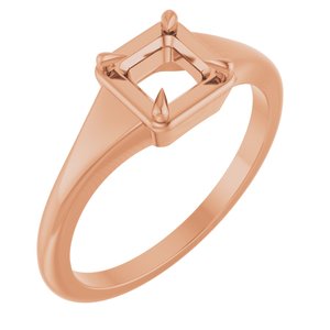 10K Rose Gold 4.5x4.5 mm Square Ring Mounting – image 2