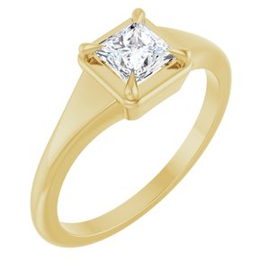 14K Yellow Gold 4.5x4.5 mm Square Ring Mounting