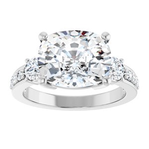 Platinum 11x9 mm Elongated Cushion Ring Mounting – image 5