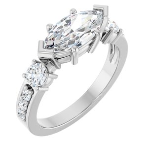 10K White Gold 11x5.5 mm Marquise Ring Mounting