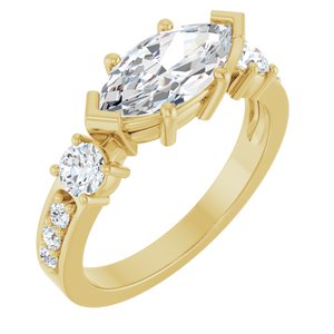 14K Yellow Gold 11x5.5 mm Marquise Ring Mounting