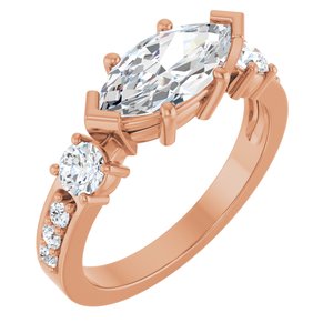 18K Rose Gold 11x5.5 mm Marquise Ring Mounting