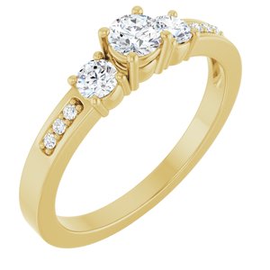 10K Yellow Gold 3.8 mm Round Ring Mounting