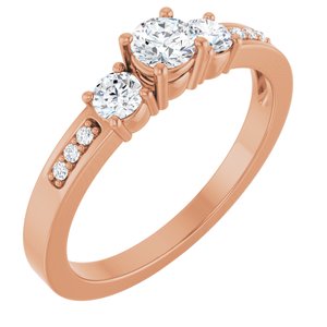 18K Rose Gold 3.8 mm Round Ring Mounting