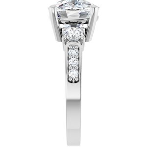 Continuum Sterling Silver 11x9 mm Elongated Cushion Ring Mounting – image 7