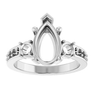 Platinum 11.5x7 mm Pear Ring Mounting – image 6